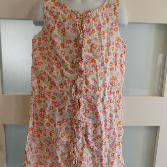 Lands' End Kids Sleeveless Floral Print Lined Dress Size 6 Girl's - Picture 1 of 3